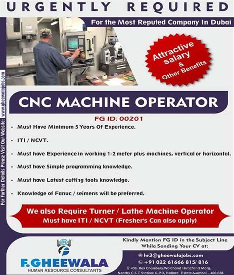 cnc machine operator job vacancy in dubai|cnc operator jobs in Dubai .